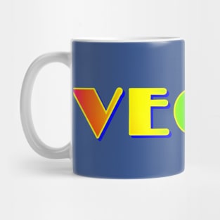 VEGAN in Broadway Rainbow Digital Lettering Mug